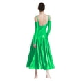 thumbnail image 2 of TiaoBug Women's Glittery Lyrical Dance Costume Hemline Ballroom Modern Contemporary Dance Dress Green M, 2 of 7