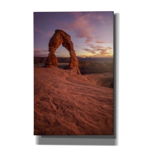 Epic Graffiti 'Lonesome Sunset - Arches National Park' by Darren White, Giclee Canvas Wall Art, 26"x40"