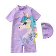 thumbnail image 1 of Traje de baño de una pieza para niñas, traje de baño de sirena arcoíris a la moda con espalda descubierta de unicornio, ropa de verano para niños zhangyuxiang unisex, 1 of 2