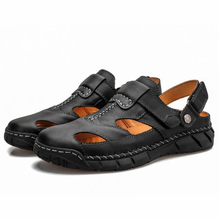 

ZTTD Men s Outdoor Casual Sandals Breathable and Lightweight Real Leather Shoes Outdoor Hiking Sandals