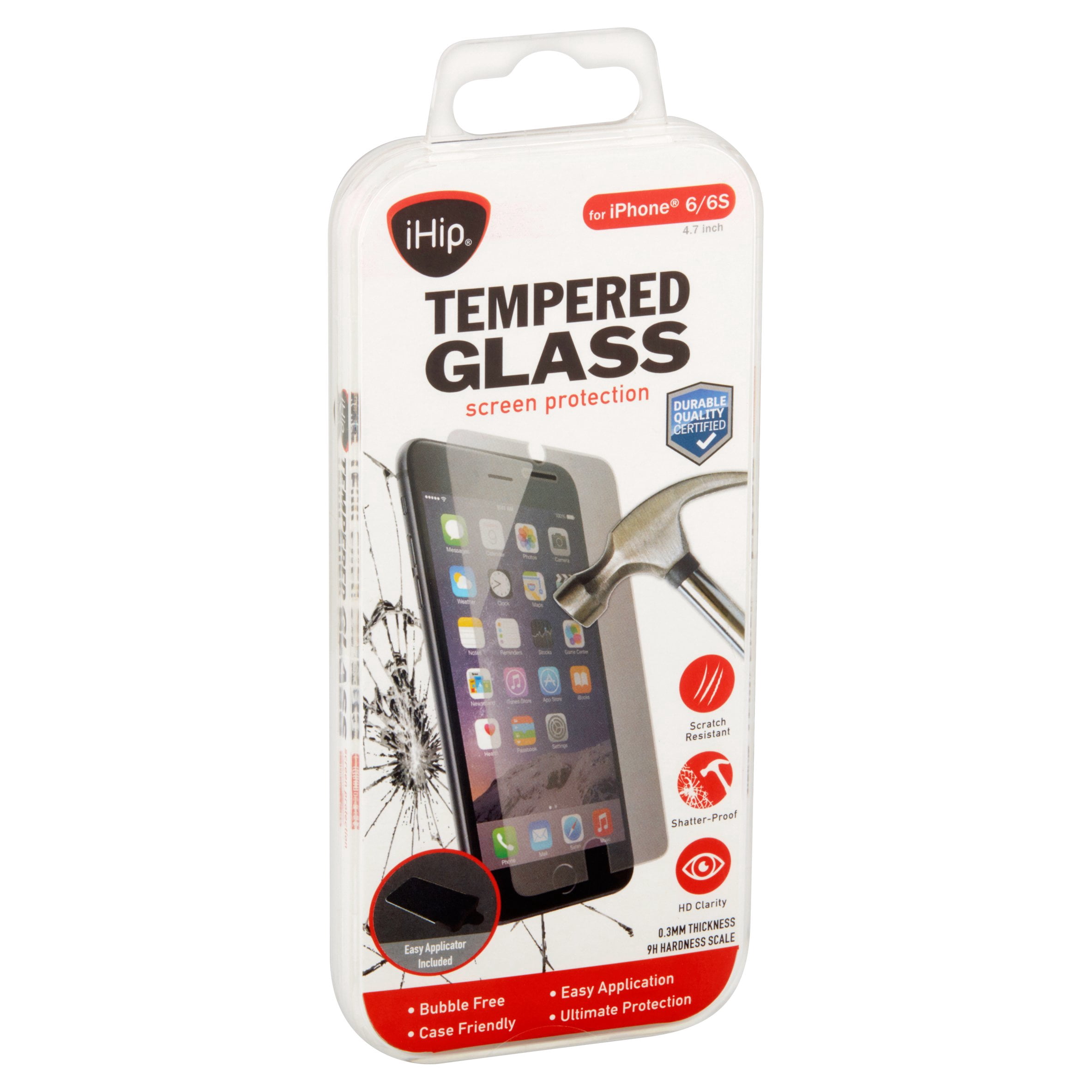iHip Tempered Glass HD Screen Protector Shatter and Scratch Resistant - iPhone 6/6s/7