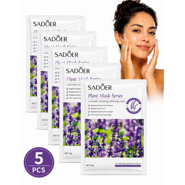 Kit 5 Mascarillas Faciales Relajantes De Lavanda