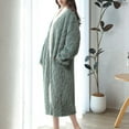 thumbnail image 7 of Kaemgyyd Fleece Robes for Women Winter Warm Button down Plush Bathrobe Thermal Housecoat Long Sleeve Cozy Sleepwear with Pockets, 7 of 7