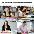 thumbnail image 6 of Rosmonde Composition Notebooks 12 Pack, Wide Ruled, 200 Pages (100 Sheets), 9.75 x 7.5 in, Hard Cover, Assorted Colors May Repeat, Bulk Notebooks for School & Office Use, 6 of 9