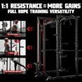 thumbnail image 6 of MITONOS Multi-Functional Squat Rack with LAT Pulldown System Exercise Power Cages with Barbell, Metal Black, 6 of 7