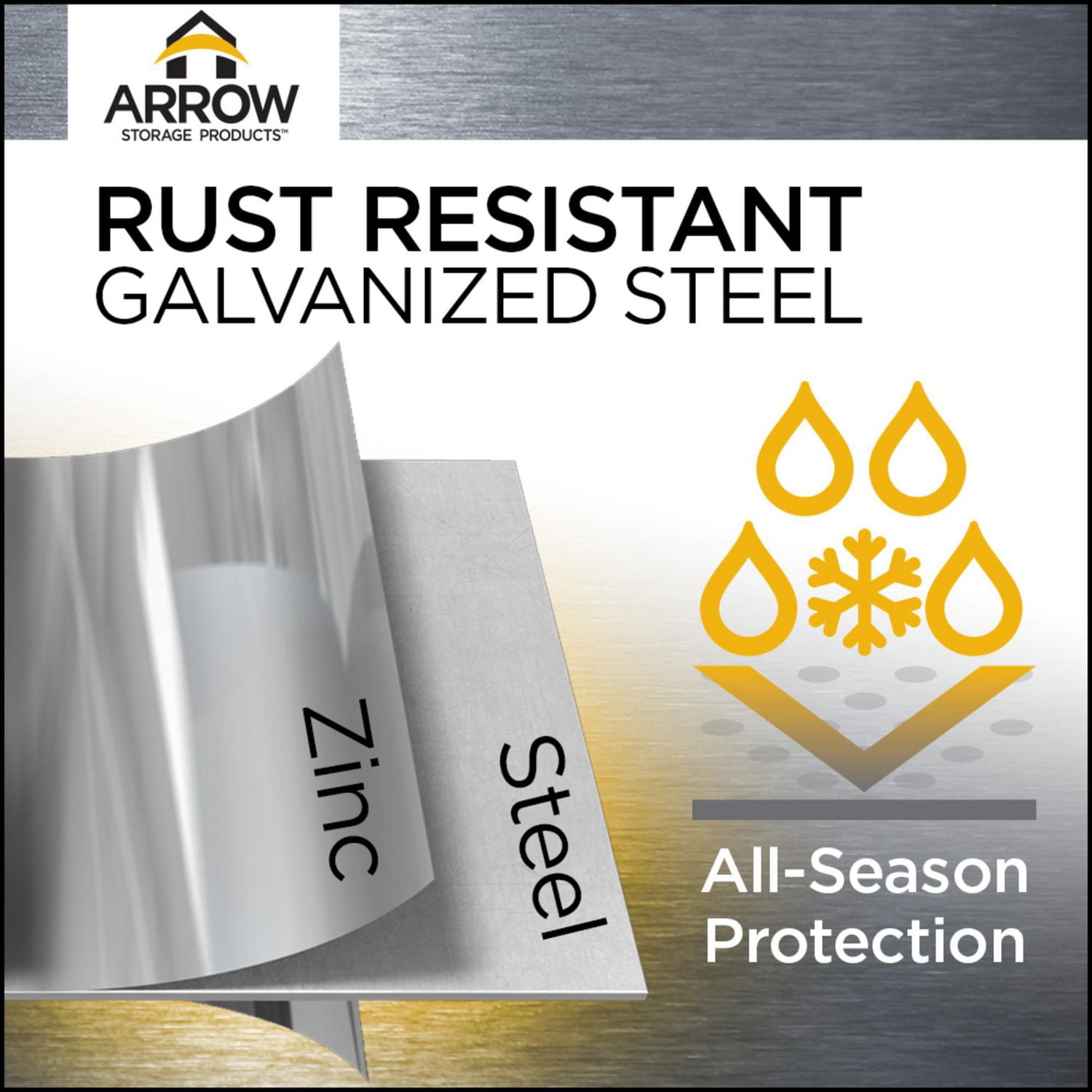 Arrow Select Steel Storage Shed, 8x4, Gris pâle