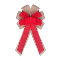 15.7" Large Burlap Christmas Bows – Pre-Tied Jute Bowknots for Christmas Tree, Wreath, Garland & Front Door, Farmhouse Holiday Decorations for Halloween, Thanksgiving & Party Crafts Ornaments