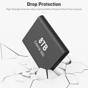 8 T Large Capacity BLACK External Storage Data Hard Drive PC/Laptop
