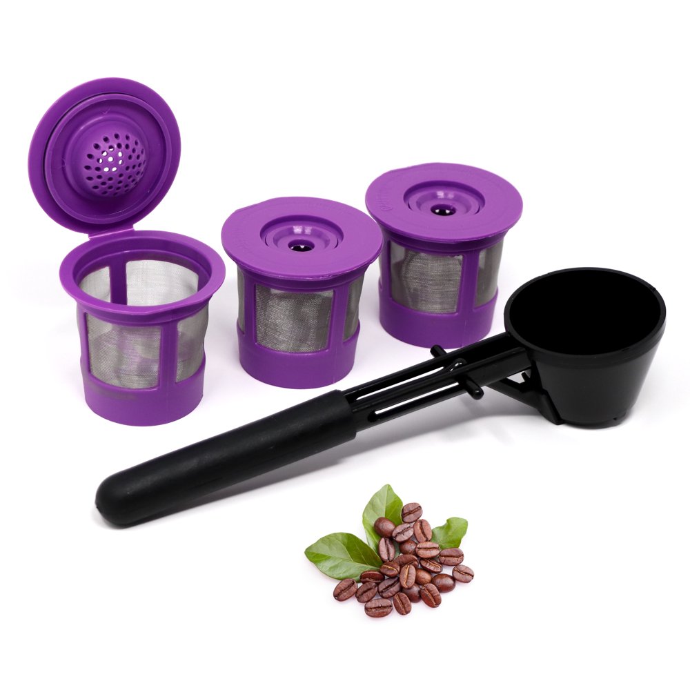 PureHQ Reusable KCups for Keurig with Coffee Scoop Funnel Refillable