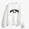 thumbnail image 4 of toraway Sweat à Capuche pour Femmes Tendance Rouge Automne Hiver Col Rond Couleur Unie Imprimé Manches Longues TTG, 4 of 4