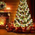 thumbnail image 2 of Guirnalda de luces LED con cinta navideña, adornos para árbol de Navidad para bodas, lazos de bricolaje, cadena de luces, Navidad, Año Nuevo 2024, 2 of 6