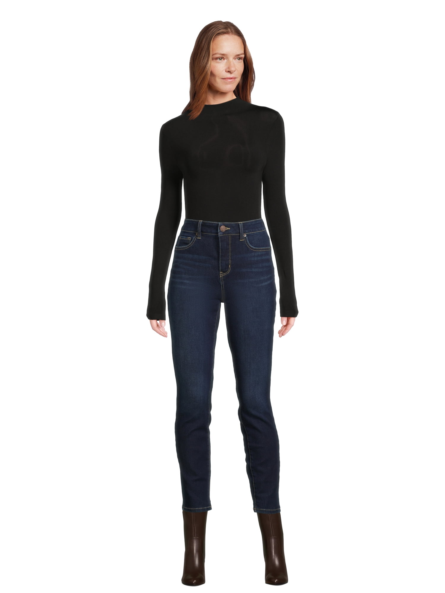 Time and Tru Women's High Rise Skinny Jeans, 27", 29” Inseams, Sizes 2-22
