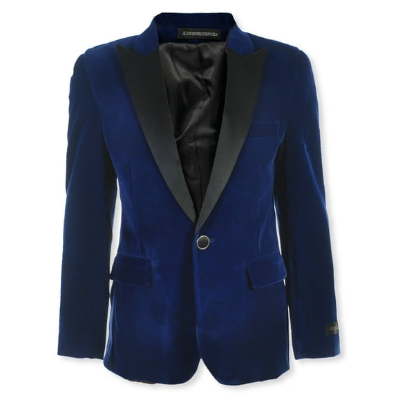 Kids World Boys' Velvet Blazer Color: royal blue Size: 5