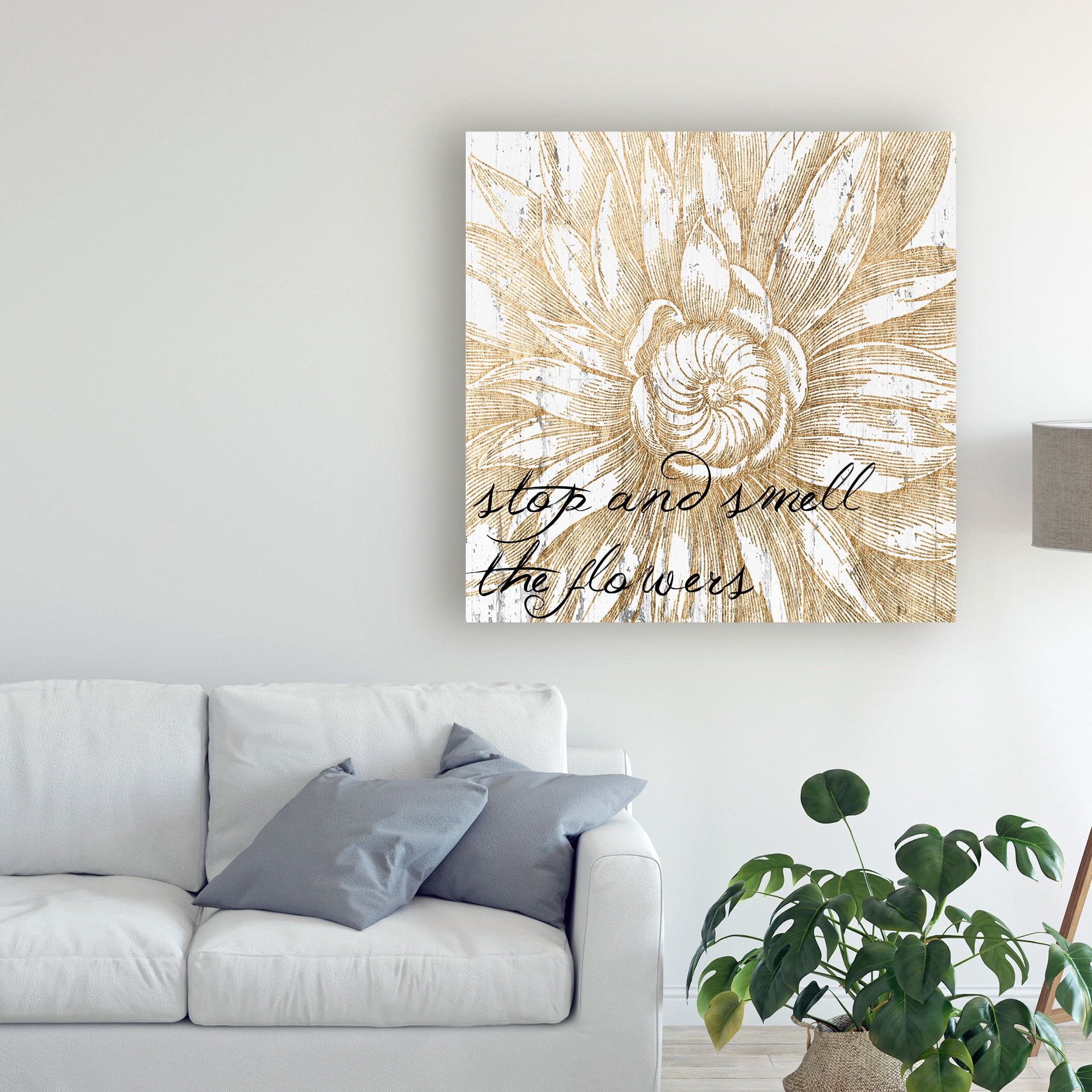 Trademark Fine Art 'Metallic Floral Quote I' Canvas Art by Jarman Fagalde