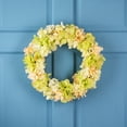 thumbnail image 1 of Northlight Hydrangea Artificial Floral Twig Wreath - 15" - Yellow, 1 of 6