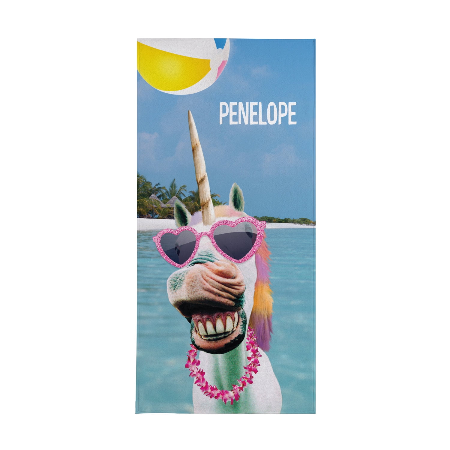 Personalized Animal With An Attitude Beach TowelUnicorn