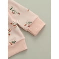 thumbnail image 6 of Kiapeise 3Pcs Infant Baby Girls Floral Outfits Long Sleeve Pullover Sweatshirt Pant Headband Sets, 6 of 9