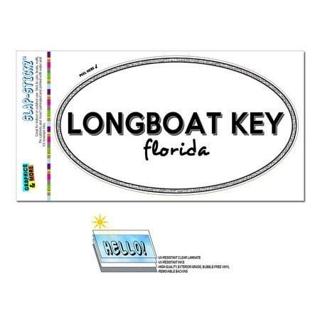 Longboat Key, FL - Florida - Black and White - City State - Oval Laminated