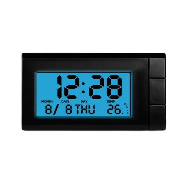 Calendario digital automático Pantalla LCD Reloj digital para piezas de vehículos (Azul)