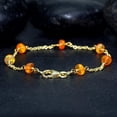 thumbnail image 3 of Orange Fire Ethiopian Opal 3.5-4mm Rondelle Shape Smooth Cut Beads 7 inch Silver Plated Clasp Bracelet for men, women, unisex. Link Chain Stacking Bracelet.|LINK_05225, 3 of 4