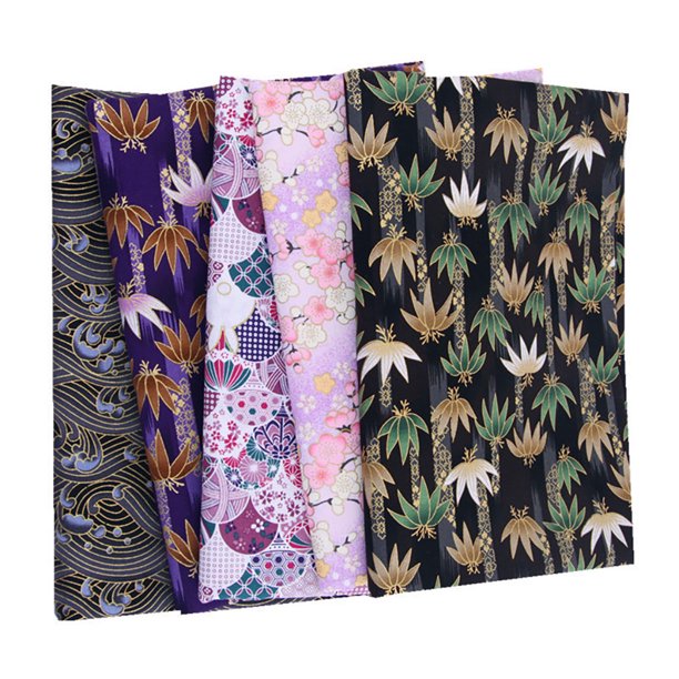 Naiovety Paquete de 5 telas de algodón de tejido liso para costura a medida, tela cuadrada para el hogar, Patchwork, artesanía artesanal tipo 4 Artesanía tipo 4 Naiovety HA062149-03