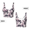 thumbnail image 5 of Haiem Lilies Flowers Pattern Womens Sports Bra - U Neck Padded Low Impact Yoga Bra Workout Crop Top Gym Moisture-Wicking Workout Vest -, 5 of 9