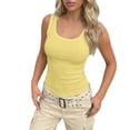 thumbnail image 2 of Women's Ribbed Tank Tops Knit Slim Fitted Casual Tops Sleeveless Basic Tee Tanks Casual Summer Clothes (Yellow XXL), 2 of 6