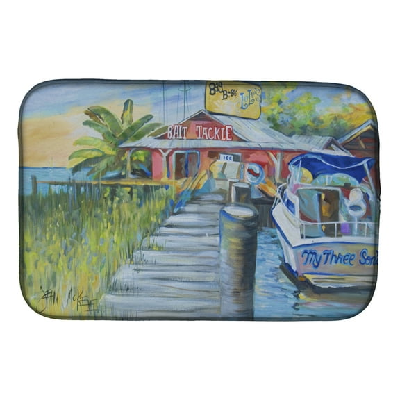 Deep Sea Fishing Boat at LuLu's Dish Drying Mat