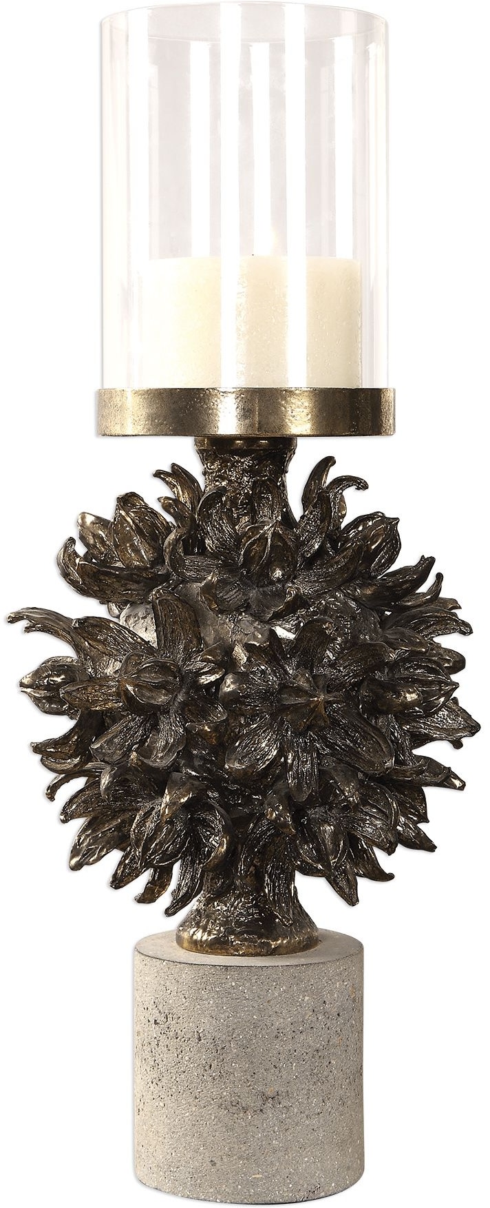 Uttermost 18602 Autograph Tree Glass And Iron Table Hurricane / Vase