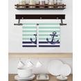 thumbnail image 3 of Anchor Aqua Kitchen Dish Towels for Drying Dishes Set of 2, Modern Navy Blue White Striped Nautical Waffle Weave Microfiber Hand Tea Bathroom Towels Quick Dry & Absorbent Towel 15.7x23.6, 3 of 7