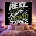 thumbnail image 2 of Fish More Worry Less Bass Tapestry Wall Hanging, 2 of 7