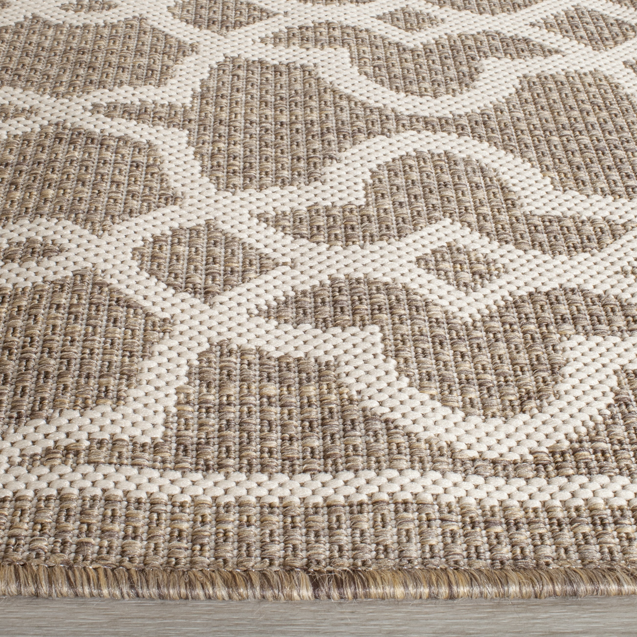 Safavieh Courtyard Carlos Oriental Indoor/Outdoor Runner Rug, Mocha/Beige, 2'7" x 8'2"