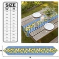 thumbnail image 3 of Blue Stripes Lemon Table Runner Linen Burlap Table Runner 70 Inches Long Spring Fruit Flowers Leaves Line Dresser Scarves for Kitchen Island Coffee Dining Party Wedding Banquet Holiday Decor 13"x70", 3 of 8