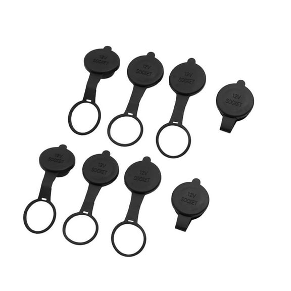 Unique Bargains 8pcs Black Waterproof Motorcycle Car  Lighter Socket Cover Cap Lid 12V