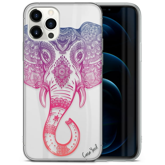 TPU Clear Case for iPhone 13 Pro with Royal Elephant Head design phone cover