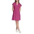 thumbnail image 5 of London Times V Neck Short Butterfly Sleeves Pull Over Short Jersey Dress by Curated Brands, 5 of 6
