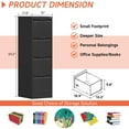 thumbnail image 4 of 4 Drawer File Cabinet with Lock,17.8" Deep Metal Filing Cabinet,Vertical File Cabinets for Home Office,Locking File Cabinet Tall for Hanging Letter/A4/Legal Folders, Easy Assemble-Black, 4 of 9