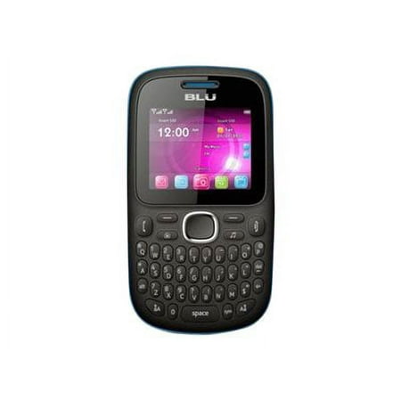 BLU Samba TV Q170T - Feature phone - dual-SIM - RAM 32 MB - microSD slot - LCD display - 220 x 176 pixels - rear camera 0.3 MP - black/blue