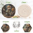 thumbnail image 4 of Rat Mouse Flowers Clock 6 Pcs Drink Coasters with Holder Absorbent Coasters Woven Coasters for Drinks Table Desk Protection Home Decor, 4 of 7