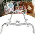 thumbnail image 1 of Metal Purse Frame Vintage Embossed Clasp Lock for DIY Handbags 20.5cm Alloy Frame Making Bags, 1 of 7