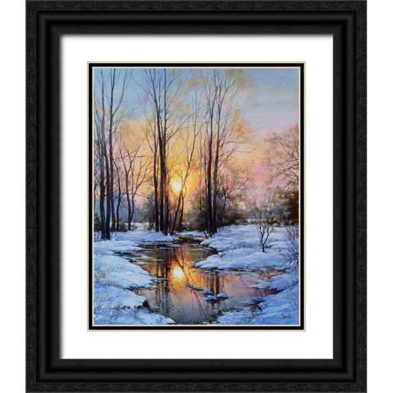 Cernov, Ivan 20x24 Black Ornate Wood Framed with Double Matting Museum Art Print Titled - Tomorrow will smile Spring to you