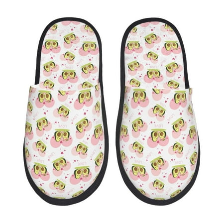 Balery Avocado Lovers Slient Indoor Furry Fleece Comfort House Shoes Soft Non-Slip Home Shoes Cotton slippers House Slippers-- Medium