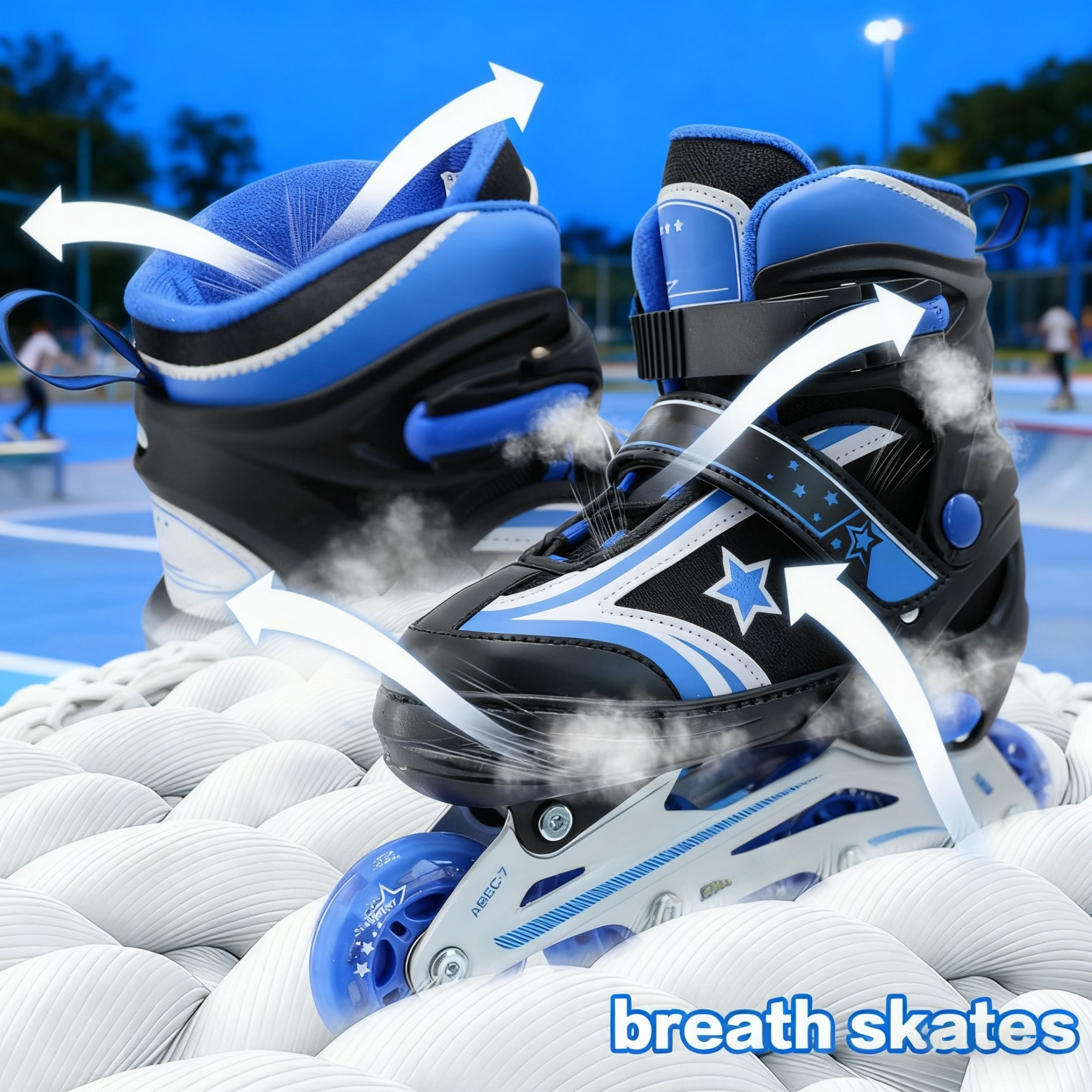 JZY Youth Inline Skates with 8 Glowing Light-Up Wheels,Durable Aluminum Frame for Beginners,For Boys & Girls Ages 5-12,For Indoor and Outdoor Skating