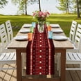 thumbnail image 4 of Table Runners 120 Inches Long Dress Scarves, Red Black Boho Farmhouse Coffee/Dining/Kitchen Table Runner for Living Room, Vintage Ethnic Tribe Abstract Art Retro 13x120 Inch, 4 of 9