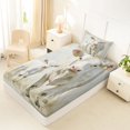 thumbnail image 2 of Manfei Animal Cows Twin Fitted Sheet 2 Pieces,Watercolor Countryside Farmhouse Bedding,Off White Beige,1 Fitted Sheet and 1 Pillowcase, 2 of 4
