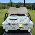 thumbnail image 2 of Whosucclay Blue Floral Leaves Golf Cart Accessories, Foldable Golf Cart Seat Covers Comfortable 4 Storage Pockets for Club Car EZGO Yamaha Carts, 2 of 9
