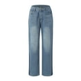 thumbnail image 5 of Mepaouo Women's High Waisted Jeans Boyfriend Baggy Straight Leg Casual Denim Pants with Pockets, 5 of 9