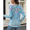 thumbnail image 3 of Zeagoo Long Sleeve Shirts for Women V Neck Henley Tops Pleated Button Casual Dressy Blouses Fashion Tunic Outfits, 3 of 4