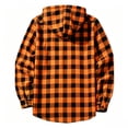 thumbnail image 4 of LEKWK Men's Hooded Flannel Shirt Jacket Plaid Button Down Shacket with Chest Pocket, Long Sleeve Casual Layering Top for Outdoor Work Camping Travel Daily Wear Hot Pink M, 4 of 6