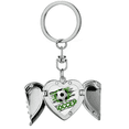 thumbnail image 1 of Green Soccer Football Sports Heart Angel Wing Key Chain Holder, 1 of 3
